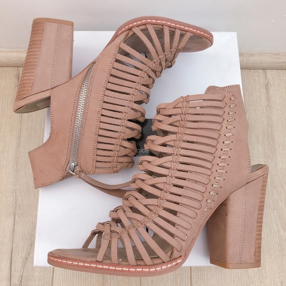 DOLCE VITA Amina Sandal Bootie Taupe Nubuck Heel 8 - Picture 7 of 8